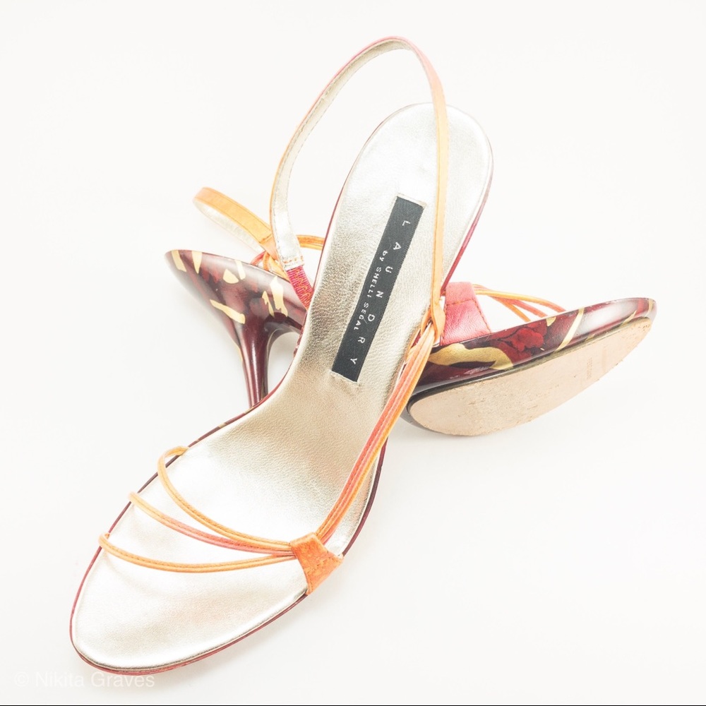 MultiColored Strappy High Heels Sandals